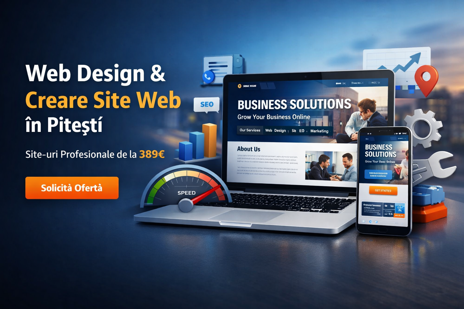 Creare site web Pitești - Agenție Web Design VisionFlow