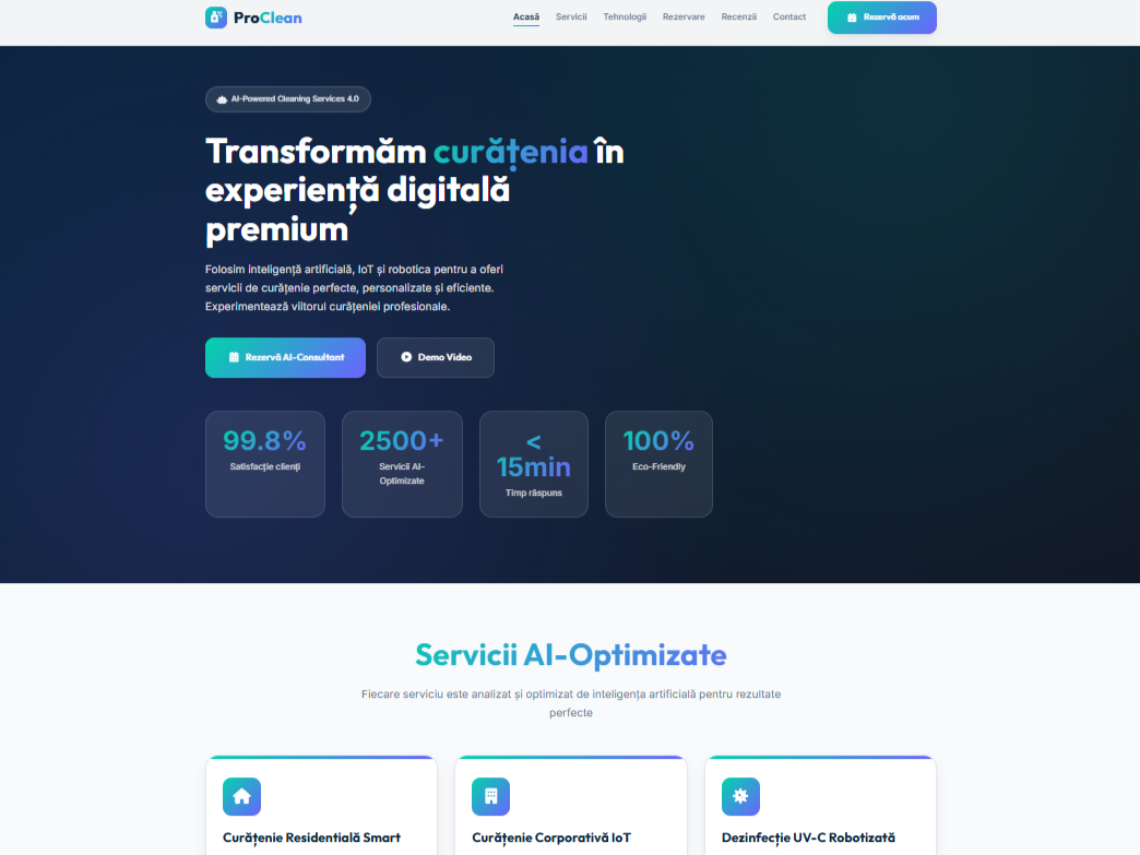 ProClean Services - site nou cu booking online