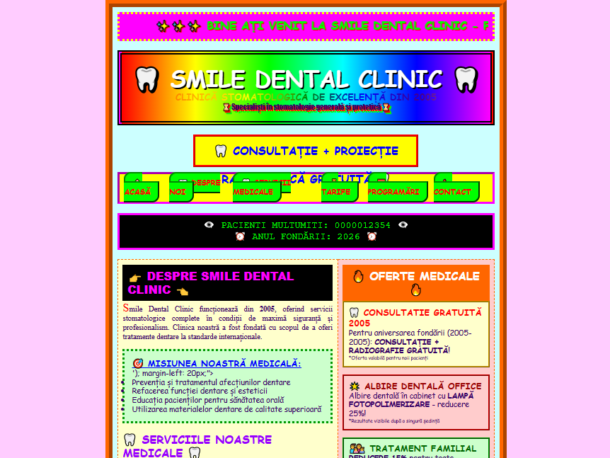 Smile Dental Clinic - site vechi din 2015