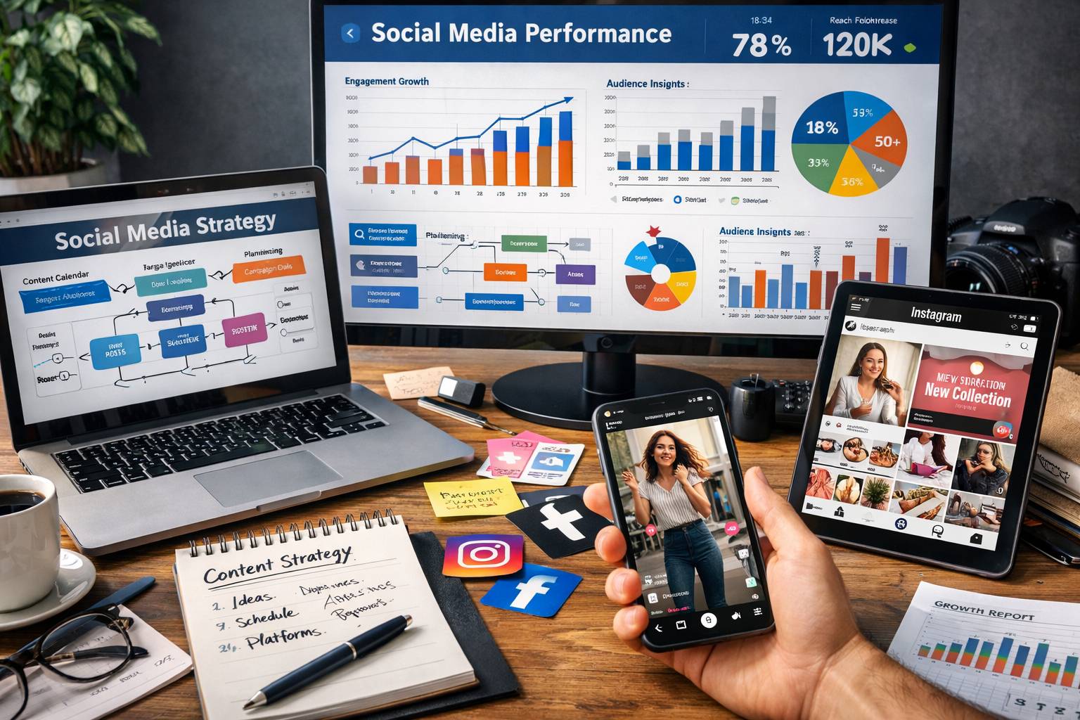 Strategie și servicii de social media marketing VisionFlow pentru branduri locale