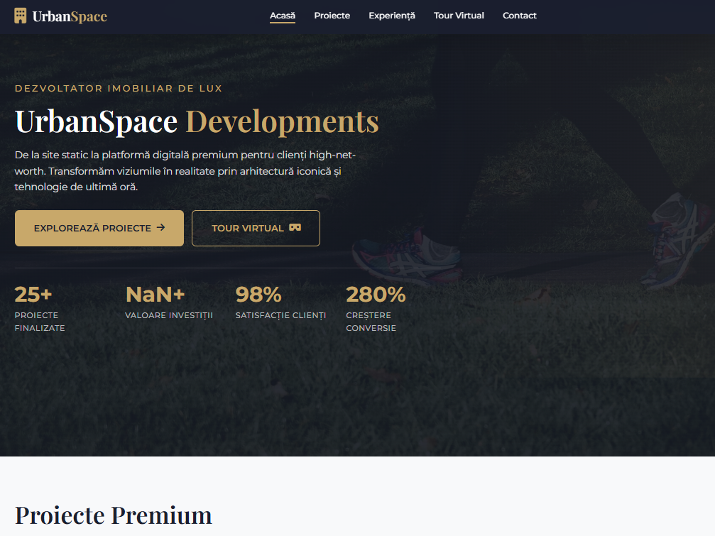 UrbanSpace Developments - site nou responsive și modern